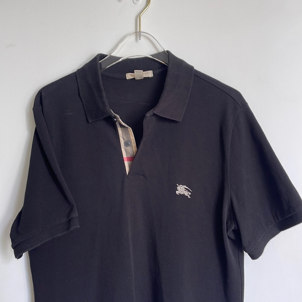 SOLD Burberry Polo with classic Plaid and Logo in Black